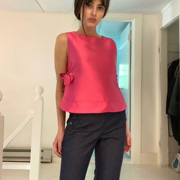 Soeur Tishka Structured Satin Shirt in Rose Size FR 34 - Picture 7 of 12